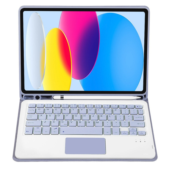 Pouzdro + klávesnice iPad 10.9 2022 10 Gen, TouchPad Pen Slot, fialové