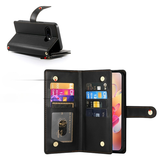 Klopové pouzdro pro Samsung Galaxy A56 5G, Wallet Zipper Pocket, černé