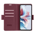 Pouzdro pro Oppo Reno 11F, ERBORD Glossy Litchi, flipová peněženka, červené