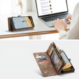 CASEME pouzdro pro Samsung Galaxy A56 5G, Retro Leather Wallet, s páskem, hnědé