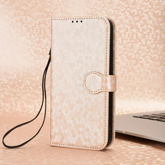 Flipové pouzdro pro Realme Note 70T 4G, Wallet Rhombus, zlaté