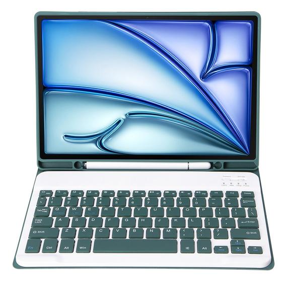 Pouzdro + klávesnice Apple iPad Air 11" 6 gen. 2024, Leather Pen Slot, tmavě zelené
