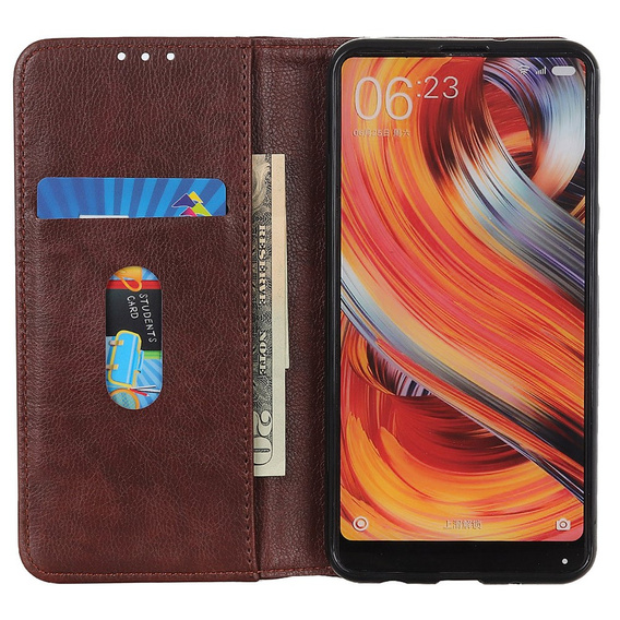 Pouzdro pro Motorola Moto G24 / G24 Power / G04, Wallet Litchi Leather, hnědé