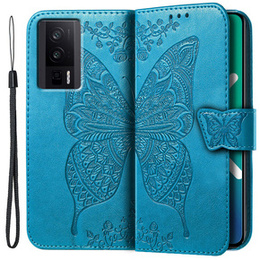 Klopové pouzdro pro Xiaomi Poco F5 Pro, Butterfly, modré