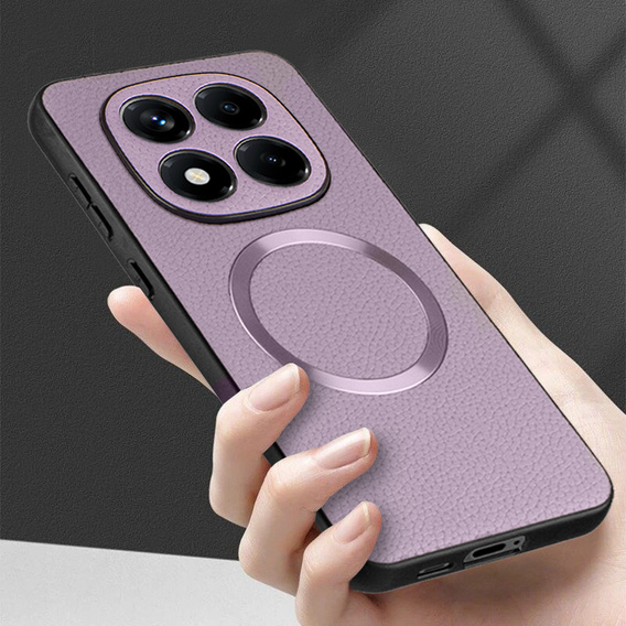 Pouzdro pro Xiaomi Redmi Note 14 Pro 5G, Leather Hybrid MagSafe, fialové