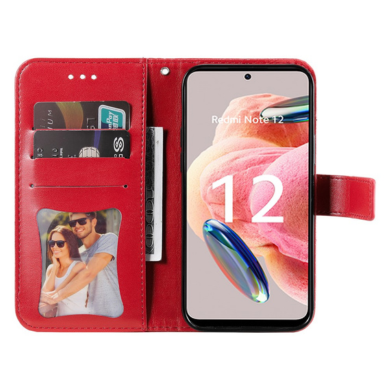 Klopové pouzdro pro Xiaomi Redmi Note 12 4G, Mandala Flower, červené