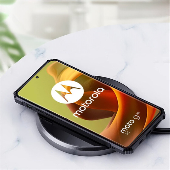 Pouzdro pro Motorola Moto G85, s magnetickou fólií, transparentní / černé