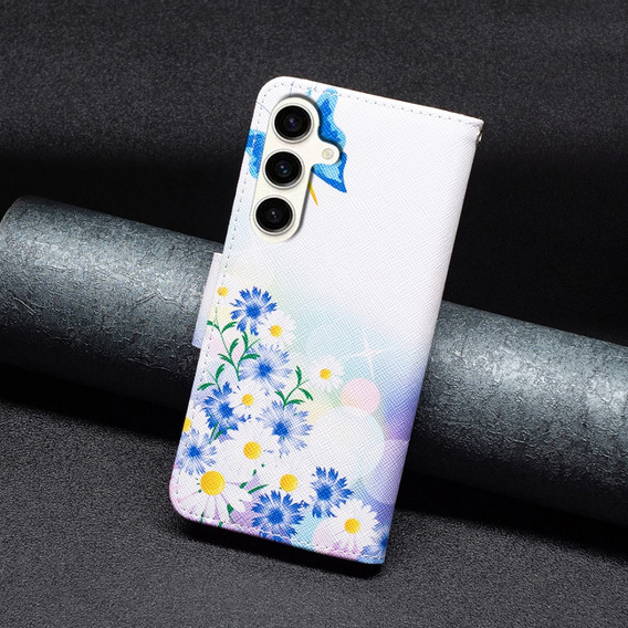 Klopové pouzdro pro Samsung Galaxy S23 FE, Wallet, Butterfly & Flowers bílé