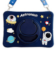 Dětské silikonové pouzdro pro Samsung Galaxy Tab A7 Lite T220 / T225, pancéřované s popruhem, Astronaut, námořnicky modré