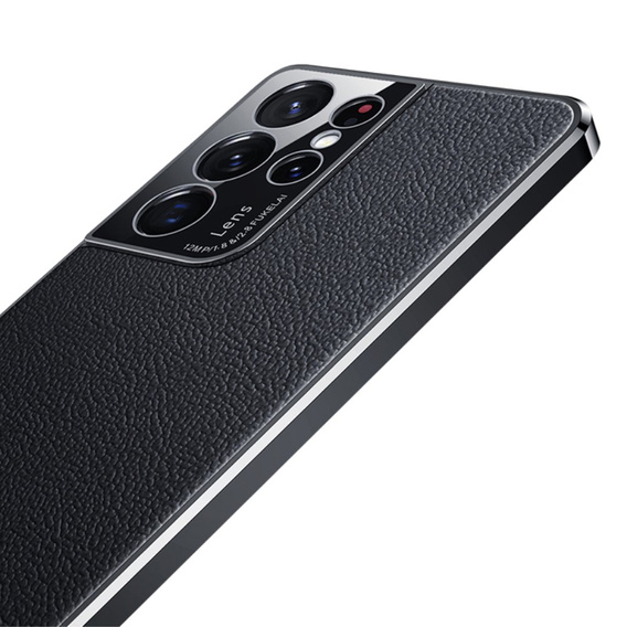 Pouzdro pro Samsung Galaxy S23 Ultra, Cowhide Leather, černé