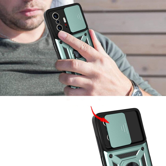Pouzdro pro Xiaomi 11T / 11T Pro, CamShield Slide, zelený