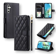 Pouzdro s klopou pro Samsung Galaxy A16, Rhombus Crossbody Leather, černé