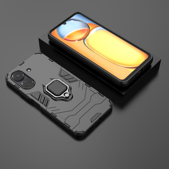 Pouzdro pro Xiaomi Redmi 13C / Poco C65, Kickstand Ring, černé