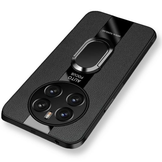 Pouzdro pro Realme 12 Pro 5G / 12 Pro+ 5G, Leather Kickstand Ring, černé