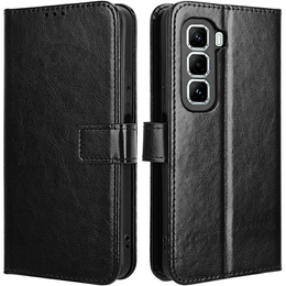 Klopové pouzdro pro Infinix Hot 50 Pro+ 4G, Crazy Horse Wallet, černé