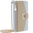 Flipové pouzdro Wallet Zipper Pocket pro iPhone 7 / 8 / SE (2020) / SE (2022), Wallet Zipper Pocket, se zrcátkem, modré