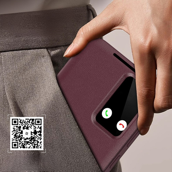 Flipové pouzdro pro Samsung Galaxy A56 5G, Smart View Wallet, kaštanové