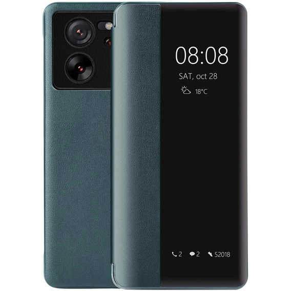 Pouzdro pro Xiaomi 13T / 13T Pro, s boční klapkou, zelené