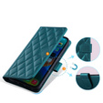 Pouzdro s klopou pro Samsung Galaxy S20 FE, Rhombus Crossbody Leather, tmavě zelené