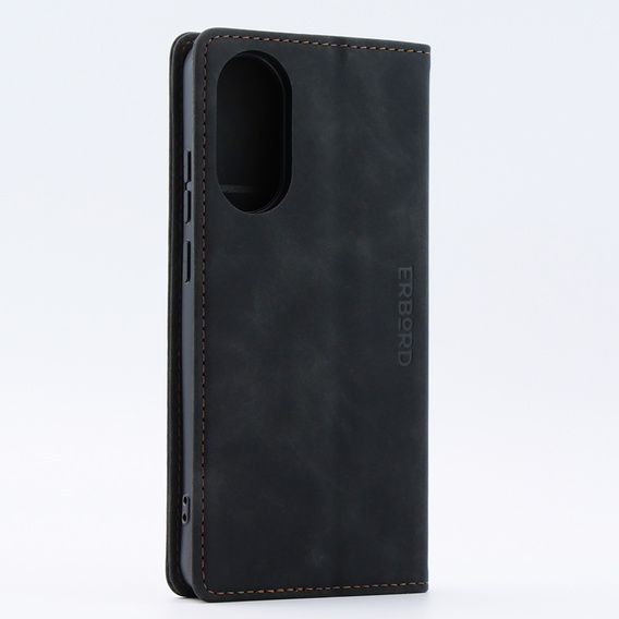 Pouzdro pro Oppo A78 4G, ERBORD Vintage peněženka s klopou, černé