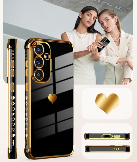 Pouzdro pro Samsung Galaxy A36, Electro heart, černé + sklo 9H