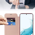 Klopové pouzdro pro Samsung Galaxy S22 5G, RFID Wallet MagSafe CamShield, růžové