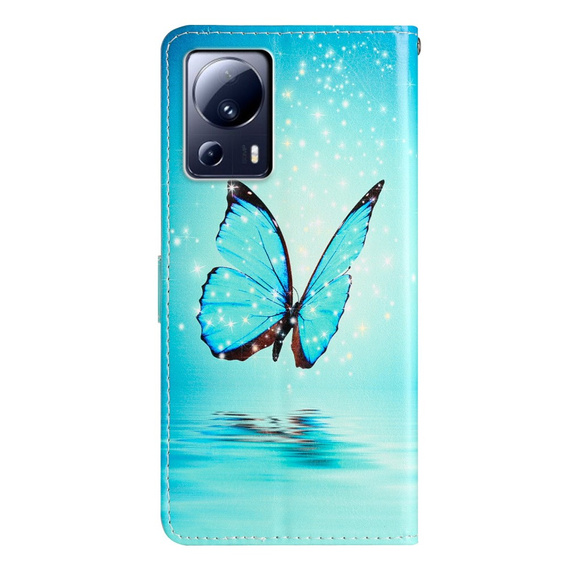Klopové pouzdro pro Xiaomi 13 Lite, Wallet, butterfly, modré