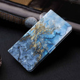 Klopové pouzdro pro Oppo A17, Wallet, Marble modré