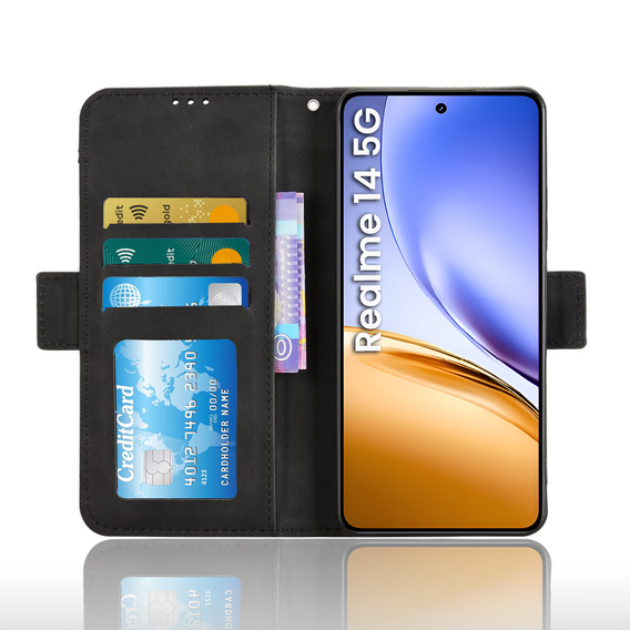 Klopové pouzdro pro Realme 14 5G / Realme 14T 5G, Card Slot, černé