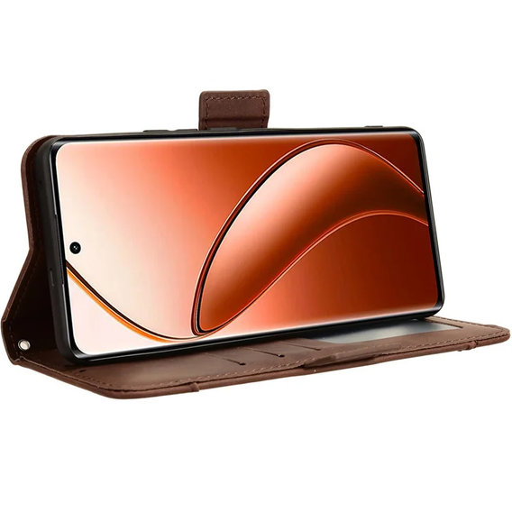 Klopové pouzdro pro Realme 12 Pro 5G / 12 Pro+ 5G, Card Slot, hnědé