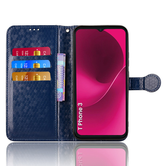 Flipové pouzdro pro T Phone 3 5G, Wallet Rhombus, modré