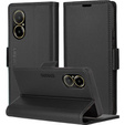 Pouzdro pro Realme C67 4G, ERBORD Glossy Litchi, flipová peněženka, černé