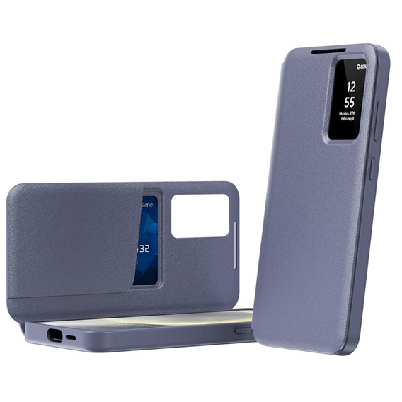 Flipové pouzdro pro Samsung Galaxy S25 Edge, Smart View Wallet, fialové