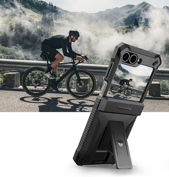 Pancéřové pouzdro pro Samsung Galaxy Z Flip7 FE / Z Flip6, Dexnor Clip Holder, černé