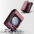 Flipové pouzdro CASEME pro Samsung Galaxy Z Flip5 5G, Litchi Wallet, červené