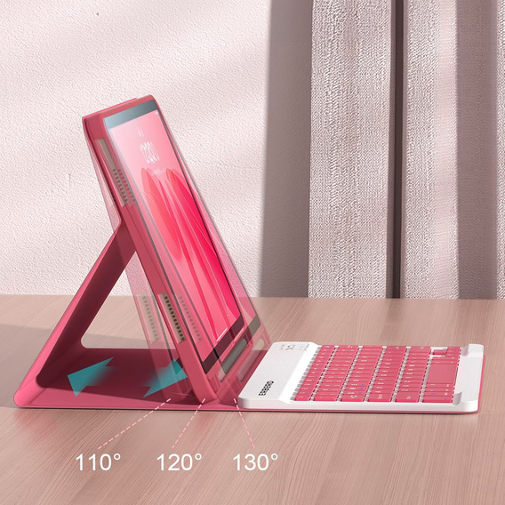 Pouzdro + klávesnice iPad 10.9 2022 10 Gen, Pen Slot, růžové rose gold
