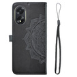 Klopové pouzdro pro Oppo A58 4G, Mandala, černé