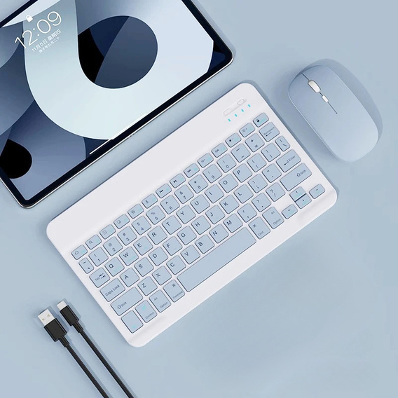 Sada bezdrátové klávesnice s myší Bluetooth pro Android / Windows, modrá