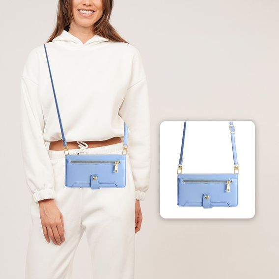 Klopové pouzdro pro Realme 14 Pro 5G, Wallet Zipper Pocket, modré