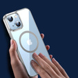 Pouzdro pro iPhone 14, ERBORD Hybrid MagSafe Case, stříbrné