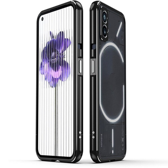Pouzdro pro Nothing Phone 2a, Armor Bumper, s krytem objektivu, černá / stříbrná
