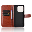 Klopové pouzdro pro Xiaomi Redmi Note 14 4G, Crazy Horse Wallet, hnědé