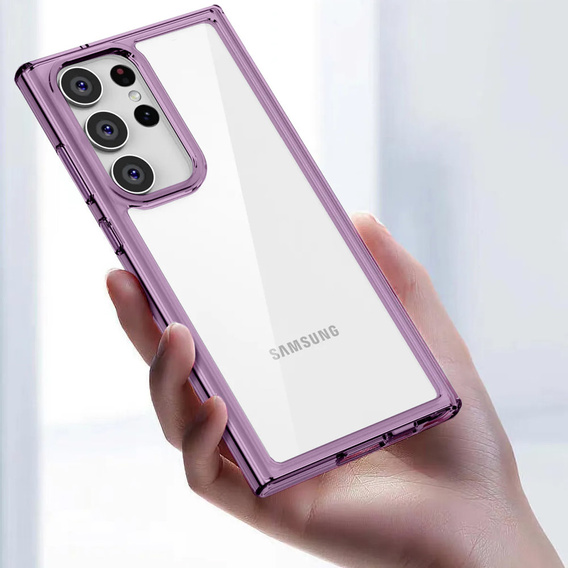 Pouzdro pro Samsung Galaxy S23 Ultra, Fusion Hybrid, transparentní / fialové