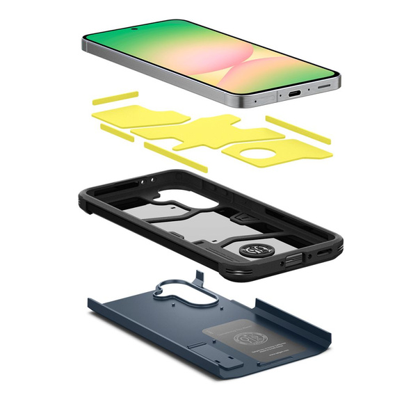 Pouzdro Spigen pro Samsung Galaxy A56 5G, Tough Armor Mag MagSafe, námořnicky modré + 9H tvrzené sklo