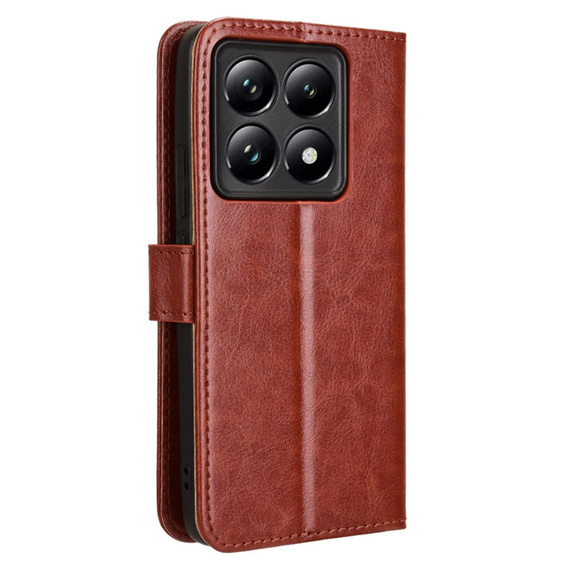 Klopové pouzdro pro Xiaomi 14T Pro, Crazy Horse Wallet, hnědé