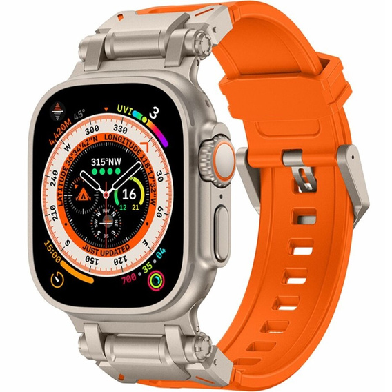 ERBORD ProTech řemínek pro Apple Watch 1/2/3/4/5/6/7/8/9/SE/Ultra/Ultra 2 42/44/45/49MM, oranžový