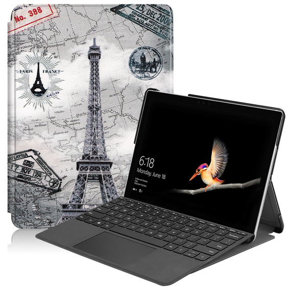 Pouzdro pro Microsoft Surface Go 3/Go 2/Go, Smartcase, Eiffel Tower