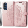Klopové pouzdro pro Samsung Galaxy M35, Mandala, růžové rose gold