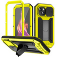 Pouzdro pro iPhone 15, R-JUST CamShield Slide, pancéřované, žluté / černé