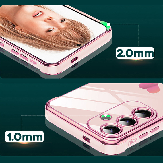 Pouzdro pro Samsung Galaxy S25 FE, Electro heart, růžové rose gold